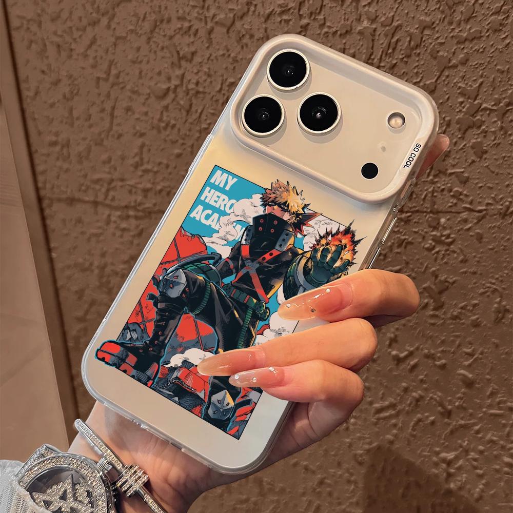 Чехол для телефона Аниме Б-Бакуго Кацуки Для iPhone 17 16 15 14 13 12 11 Pro Max Air Матовый Лазерный Аврора Ударопрочный Funda