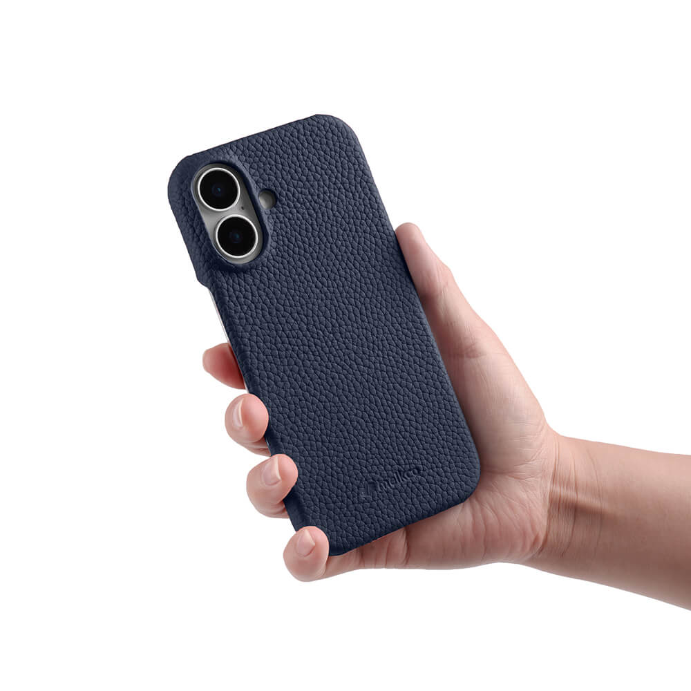 MELKCO Чехол для iPhone 16 из натуральной коровьей кожи, ПК чехол для телефона, совместимый с MagSafe