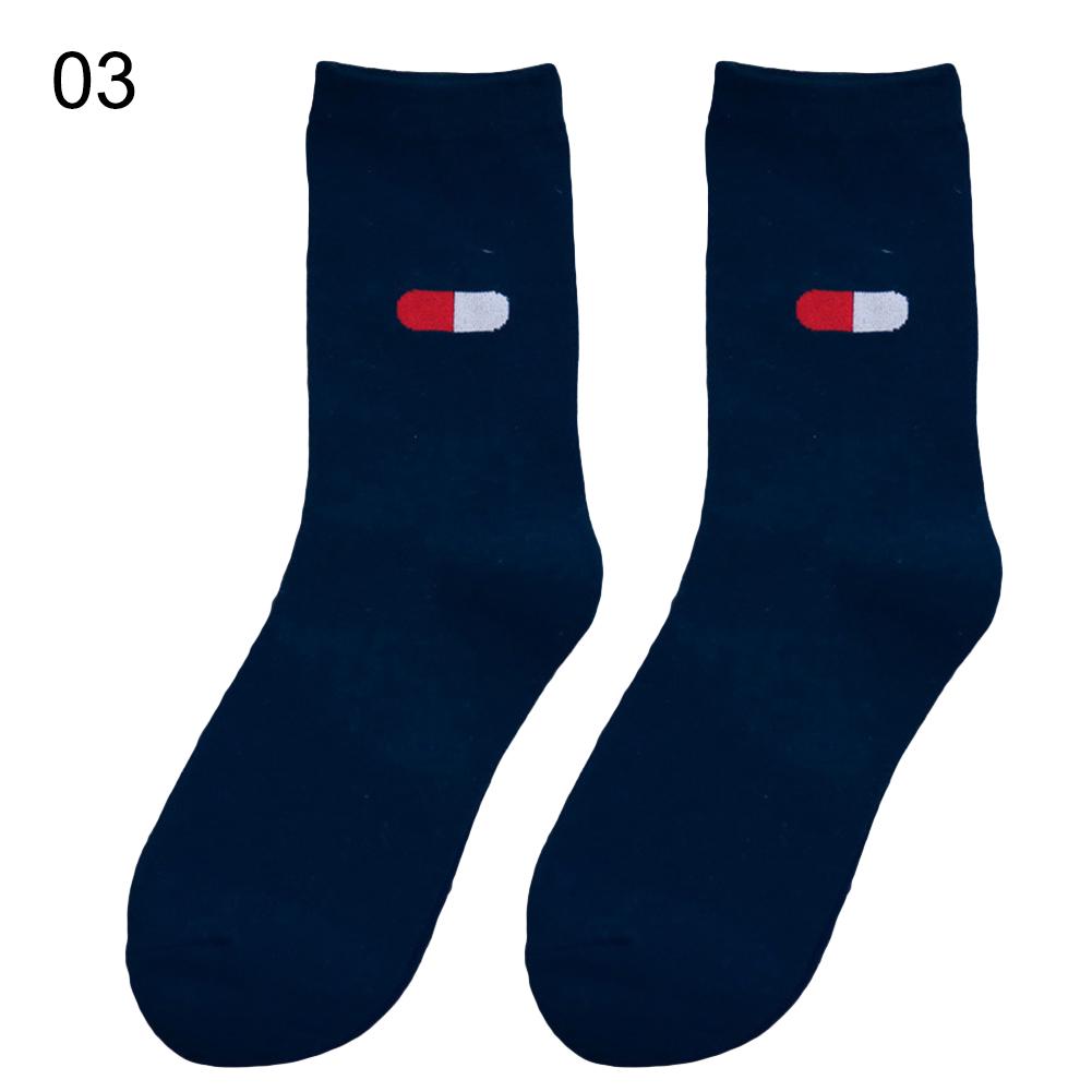 Унисекс, осенне-зимние забавные однотонные эластичные хлопковые носки с героями мультфильмов, креативные носки средней длины