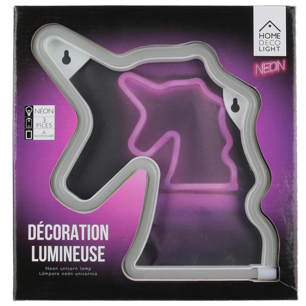 Les Trésors De Lily [Q4777] - Неоновая лампа 'Licorne My Unicorn' бело-розовый - 22,5x21x2 см