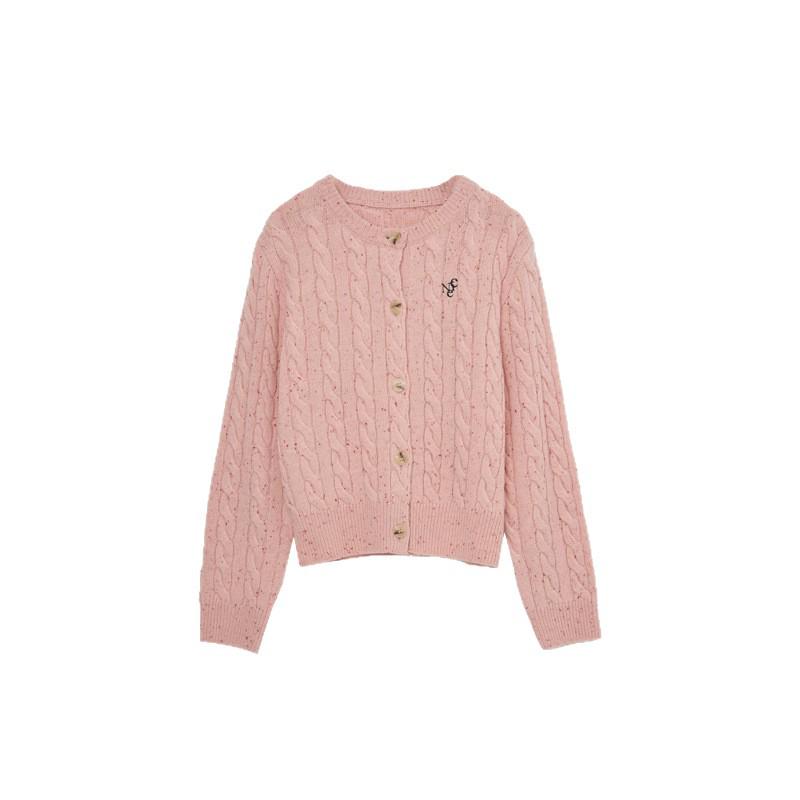 Nicepeople Кардиган с круглым вырезом и косами из австралийской шерсти мериноса