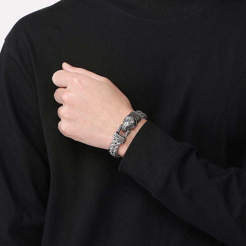 Змея Натал Украшения Нордический Викинг Голова Змеи Цепочка с Лицевой и Обратной Стороной Мужской Браслет в Подарок Друзьям