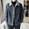 Men's Denim Jacket, Winter Plush and Thickened Men's New Trend, Winter Clothing, Lamb Wool Collar Jacket, Cotton Jacket