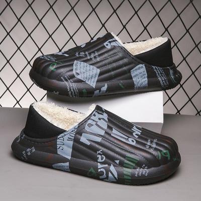 Тапочки для дома Добавить хлопок Мягкая и удобная обувь для мужчин Нескользящая обувь на платформе Домашние тапочки для пар Женская домашняя обувь