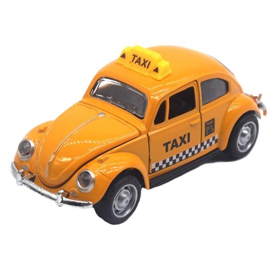 Miniature Simulation Back Car Model Diecast Alloy Pull Taxi Toy with Opening Door 0.0638888888888889 Scale Retro Car