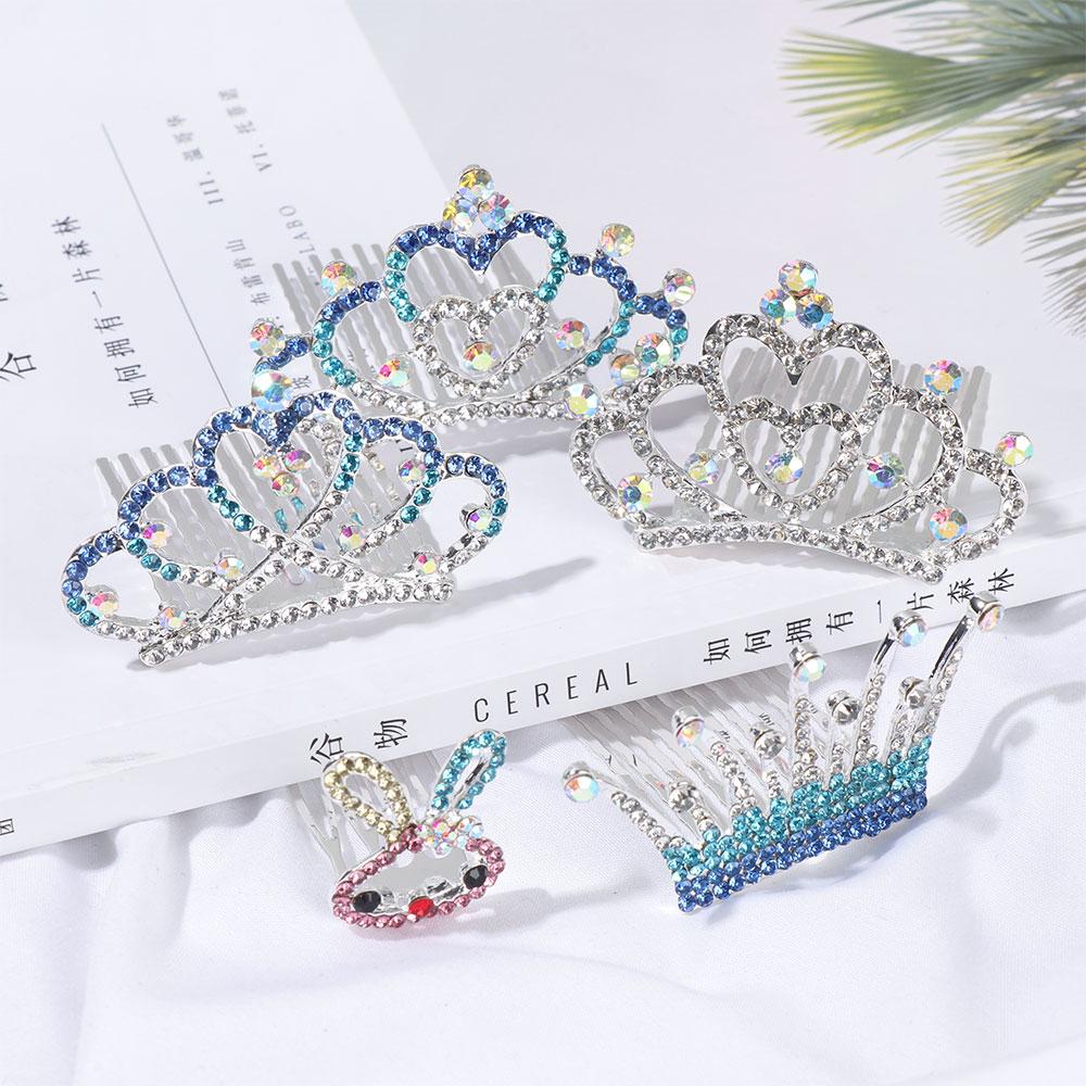 Birthday Present Crystal Party Children's Headwear Rabbit Crown Comb Hairpin