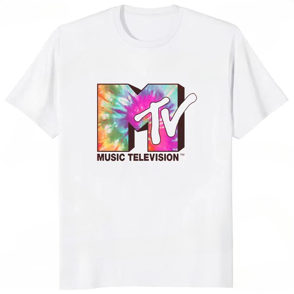 Ретро Мужская Женская Футболка Винтажный Рок Хип-Хоп Телевидение Лето Mtv Музыкальное Телевидение Графический Топ Уличная Одежда Оверсайз Свободная Повседневная Футболка
