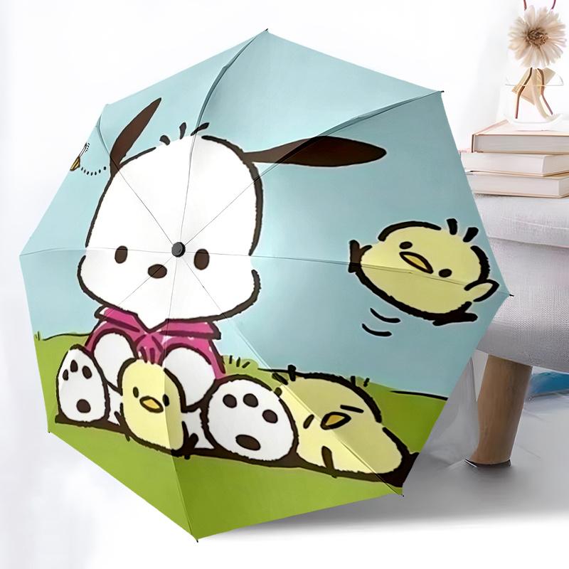 1pc Chibi Friends Outdoor Umbrella - Automatic Opening & Closing, Foldable Design, Iron Frame, Festival Gift for Fans, Travelers, Daily Use.K053