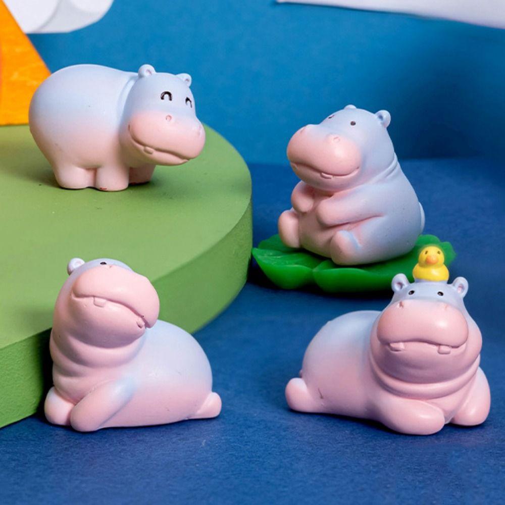 Cartoon Style Baby hippopotamus figurine Hippopotamus Figurines Bonsai Microlandscape