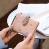 Student Ladies' Multi Slot Portable Coin Purse with Multifunctional Leaf Printed Leather Wallet