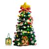 DIY Pipe Cleaners Christmas Tree Kit with String Light Twistable Plush Stick Xmas Tree Winter Bendable Fuzzy Stem Craft Kit for Holiday Home