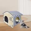 Cat House Enclosed Bed Kitten Shelter Cave Scratch Resistance with Air Vent Window for All