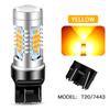 2 шт. 30-СИД T20 7440 W21W W21/5W 7443 1156 Ba15s P21W Bau15s PY21W 1157 Светодиодная лампа для сигнала поворота, стоп-сигнала, габаритного огня, заднего хода  Янтарный Белый