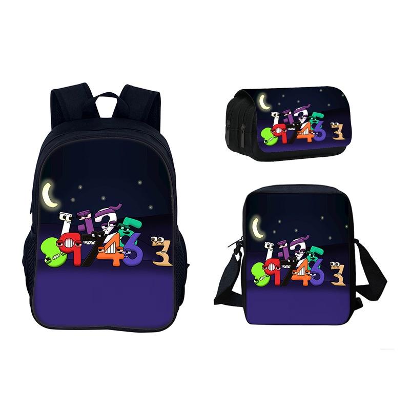 Alphabet Lore Backpack Cool And Breathable Student Bag For School In Red/black