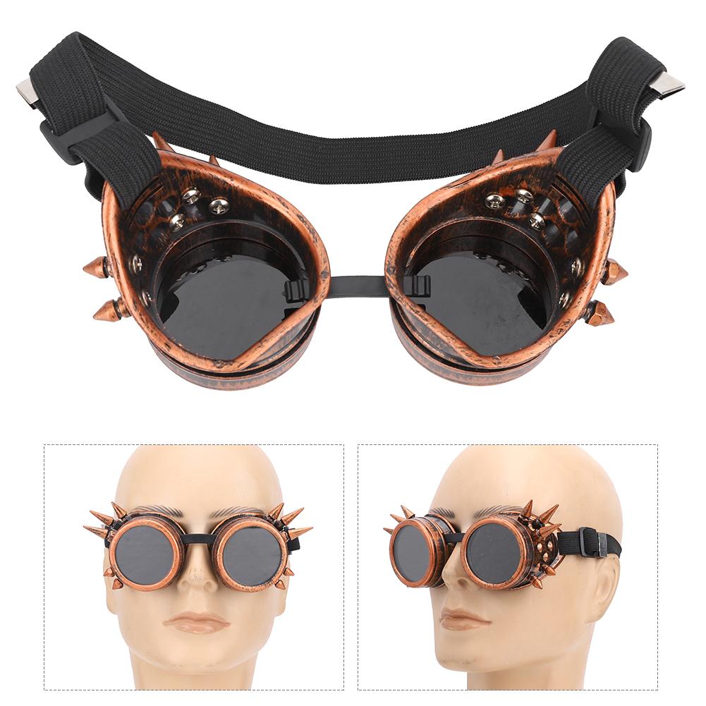 Промышленные Винтажные Очки Steampunk с Шипами Уникальные Велосипедные Очки Двухслойные Ветрозащитные Солнцезащитные Очки из АБС-пластика