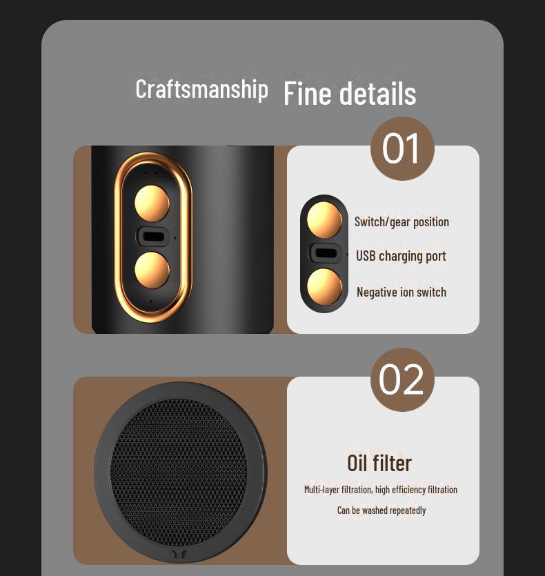 Compact Desktop Smoke Extractor with Ion Sterilization & Deodorization - Ideal for BBQ & Hot Pot.