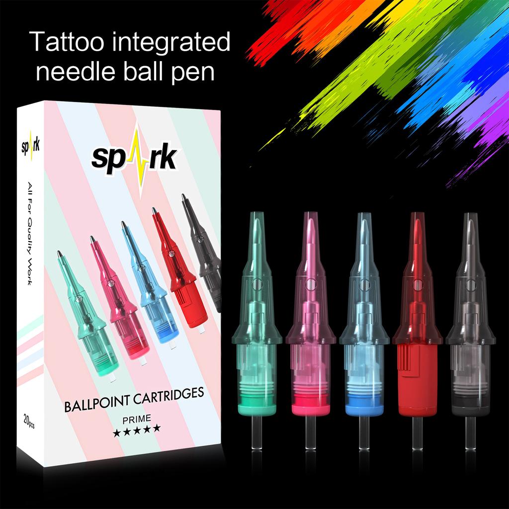 20 шт. шариковых ручек для практики татуировок картриджи иглы шариковые ручки картриджи татуировки иглы для рисования практика