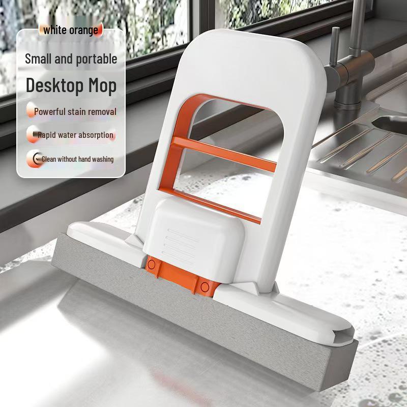Durable Folding Mini Desktop Mop & Scraper Cleaner