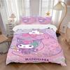 3pcs Sanrio Kuromi's Magical Journey Print Bedding Set (1 Cover + 2 Pillowcases, Without Inserts), This Printed Bedding Set is Soft and Comf