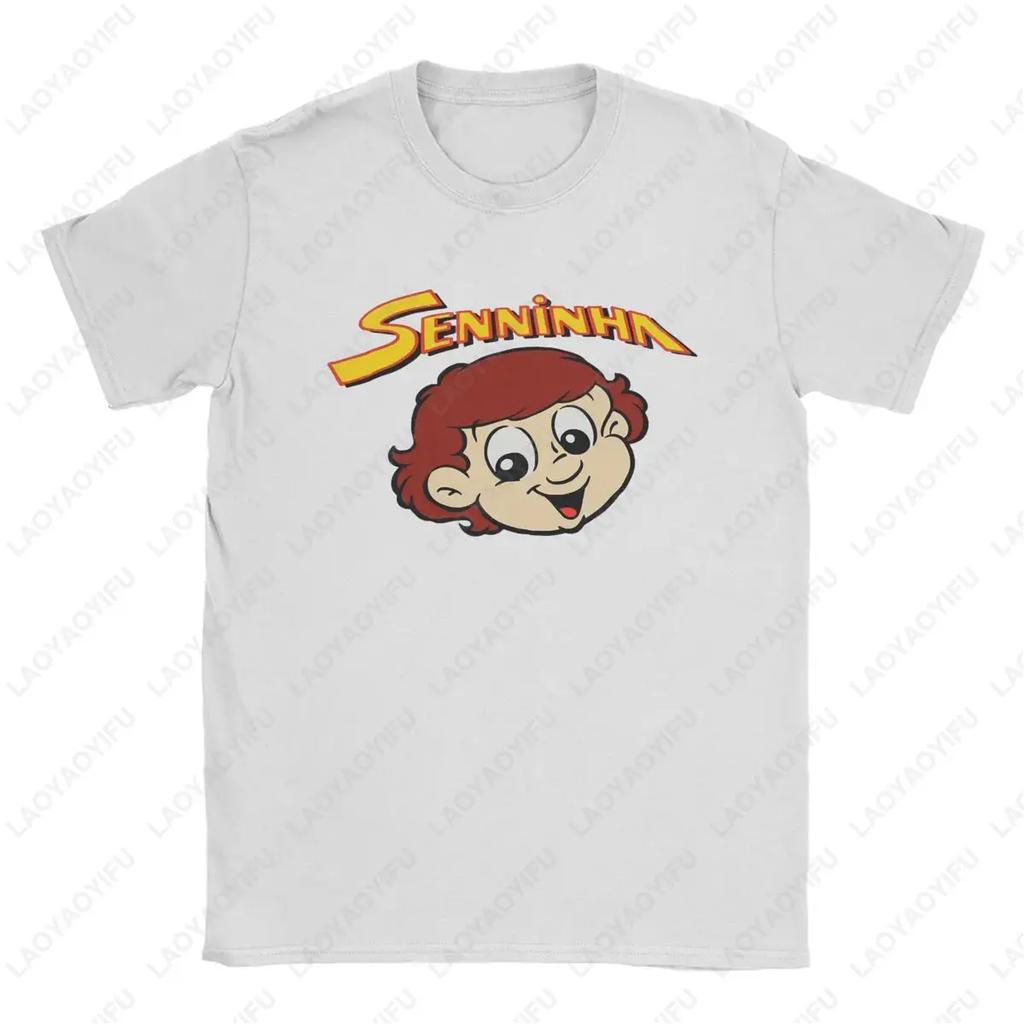 Senninha Ayrton Senna Cartoon Accessories Womens Short Sleeve Funny Graphic Print Tshirt Summer Harajuku Simple Style Tee