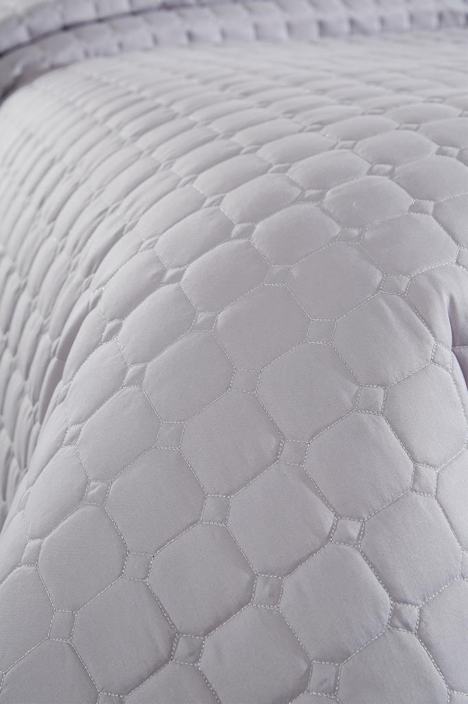 Стеганое покрывало Estiva Queen 2 шт, покрывало 180х240 с наволочкой, хлопчатобумажная ткань, одинарный размер серый