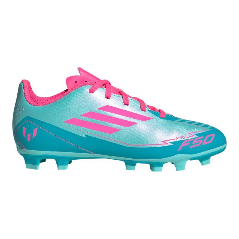 Adidas f50 club messi fg/mg soccer shoes synthetic blue/pink