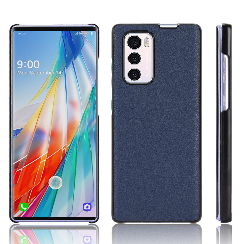 Для LG Wing 5G Чехол из поликарбоната с покрытием из искусственной кожи с текстурой личи, Защита от царапин, Чехол для мобильного телефона