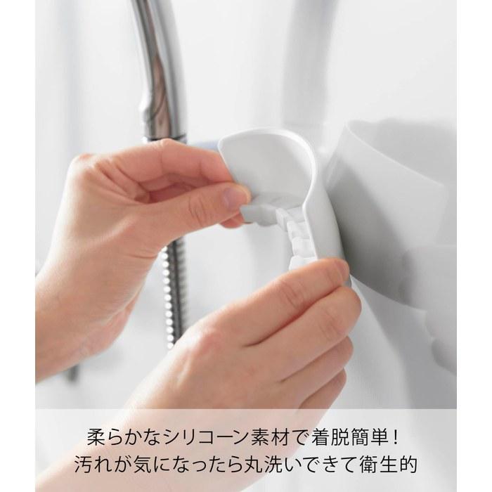 [Yamazaki] Silicone Suction Cup Toothbrush Holder, 5-Piece, White, 5.1 x 0.9 x 2.4 inches, Tower, Floating Storage, Toothbrush Stand, 10298