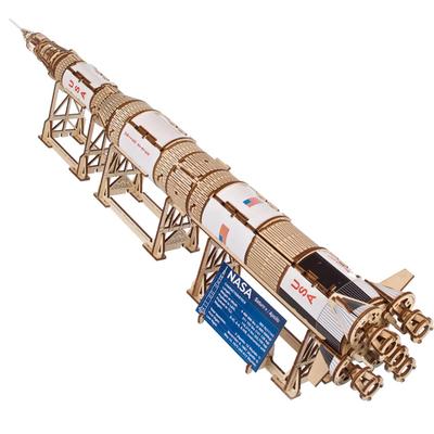 Ugears NASA Saturn V 70257 Деревянная модель-пазл, Не требует клея и инструментов, 3D-пазл для взрослых