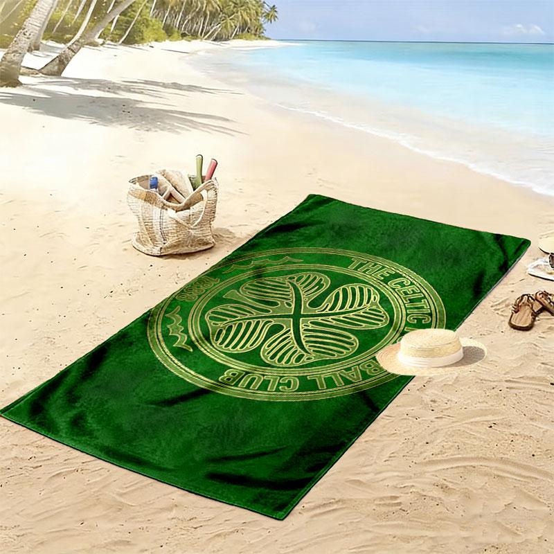 Celtic Football Team Logo Print Beach Towel, Large Soft Quick Dry Towel for Beach Camping Swimming