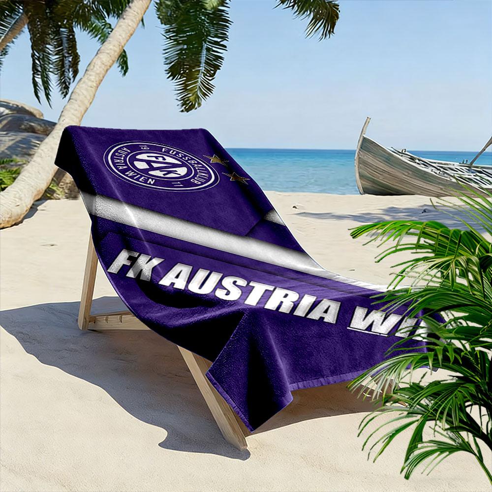 Beach Towel with FK Austria Wien Club Badge, Quick Dry Lightweight, Ultra Soft Absorbent, for Vacation Pool Gift