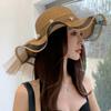 Straw Hat Women's Summer Women's Big Brim Hat Korean Version Versatile Pearl Casual Sunscreen Beach Hat
