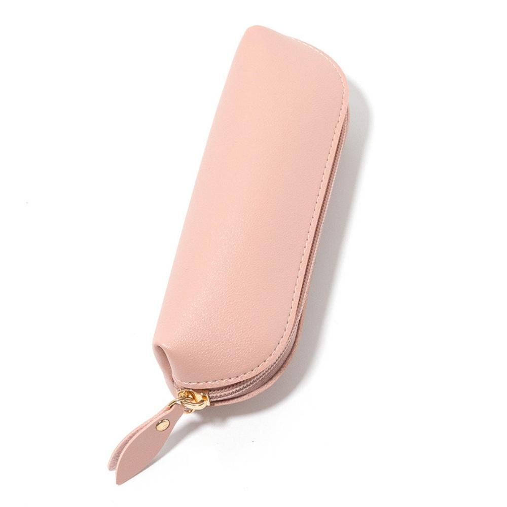 Мини пенал-сумка Модная косметичка Сумка для хранения кистей для бровей Премиум искусственная кожа Пеналы на молнии Простой пенал для канцелярских принадлежностей