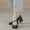 Family Season High Heels Women 'S Mary Shoes  New Spring And Summer Bow Thick Shallow Mouth Single