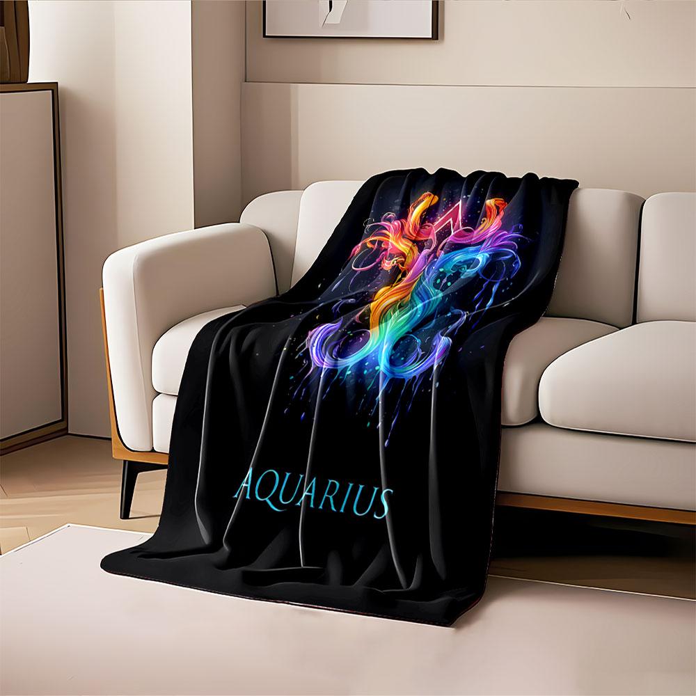 Aquarius Rainbow Art Blanket for all seasons blanket lunch break throw gift