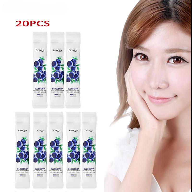 20Pcs Boxed Moisturizing Blueberry Sleeping Mask Skin Care Oil Control