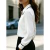 New Arrival: Casual and Stylish Colour-Blocked Lapel Long-Sleeved Shirt for Women