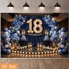 Двумерный фон-баннер для вечеринки в честь 18-летия - Тема для празднования 18-летия, многофункциональное настенное украшение