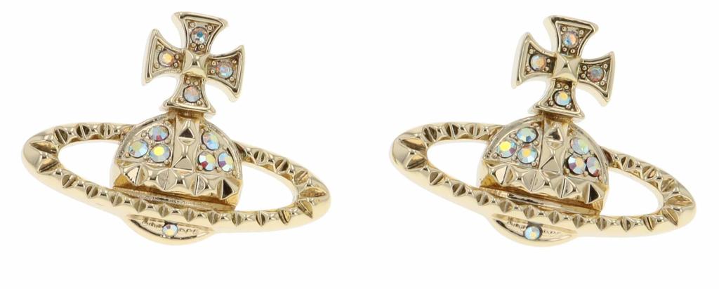 Vivienne Westwood Mayfair Bass Relief Necklace and Earrings 63020052 R Set, Brass, Women's, & 62010029, [Used]