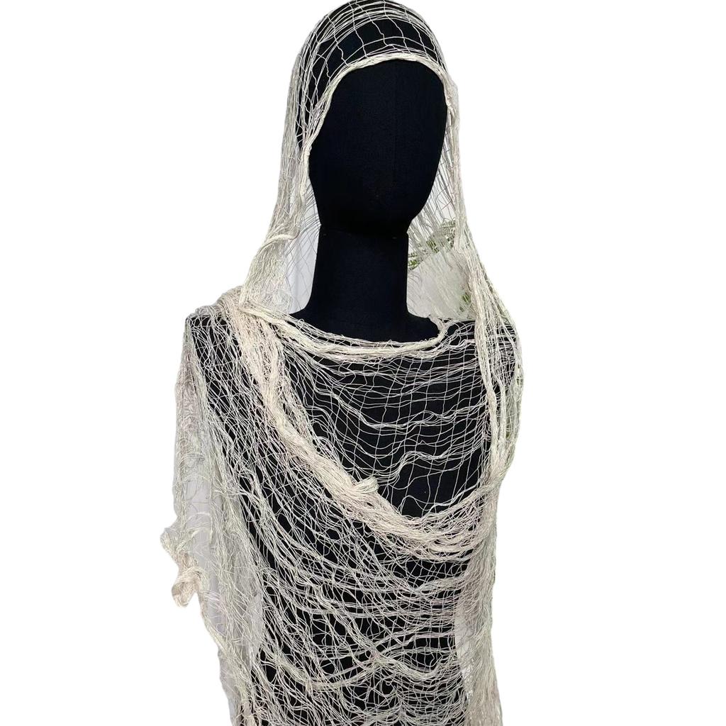 Fashionable Mesh Shawl Distressed Neck Scarf Soft and Elegant Netted Shawl Shoulder Wrap for Daily Use and Formal Event