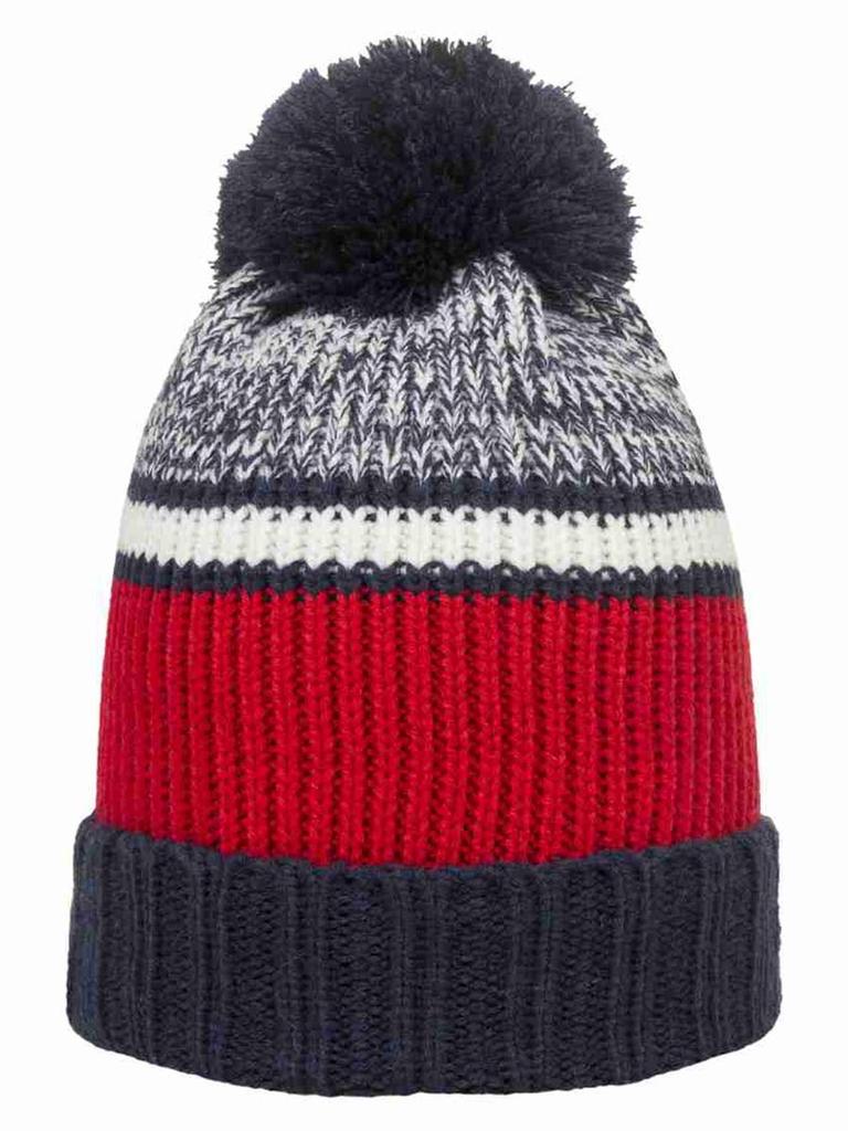 Boy' hat, mixed colors, pompom, Döll