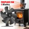 Камин с 6-лопастной тепловой горелкой вентилятора Бесшумный каминный вентилятор Экономящая топливо циркуляция воздуха Эффективное распределение тепла