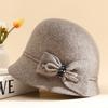 Цилиндр женский осенне-зимний шерстяной ретро шерстяная шляпа купол модная универсальная шляпа-ведро для улицы теплая