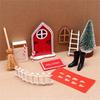 1:12 Christmas Dollhouse Set Snowy Elf Door & Gnome Garden Decor Miniature Dollhouse Accessory Set DIY Model Kit Christmas Gift