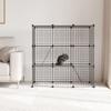 Small Animal Cage of 31 Panels Pet Playpen for Kittens Rabbits Chinchillas 105x45x105 cm Black