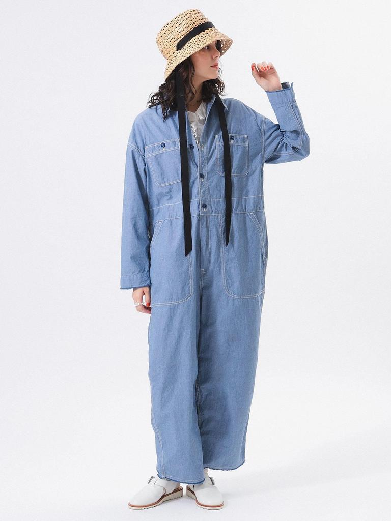 Beams Boy Women's Chambray Stencil All-in-One, CHAMBRAY_BLUE, FREE, 13170159791