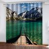 Curtains for Windows Living Room 3D Beautiful Waterfall Mountain Landscape Scenery Printed Curtains for Bedroom 2pcs Boys Girls