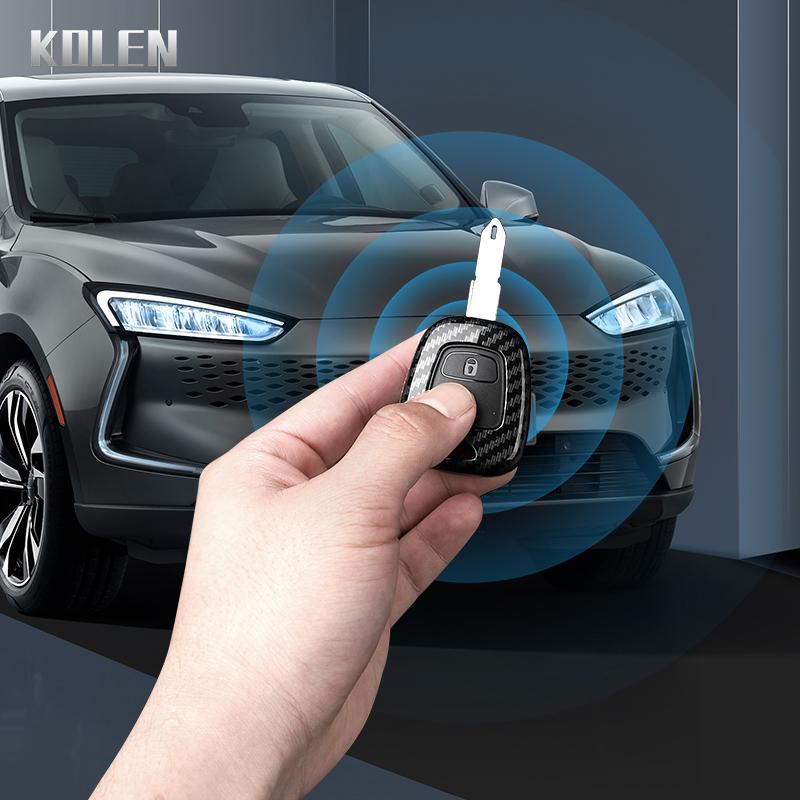 Чехол-обложка для автомобильного ключа в стиле ABS Carbon Fiber для Peugeot 107 206 207 307 Для Citroen C1 C2 C3 C4 Xsara Picasso Для Toyota Aygo Fob