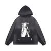 ERD Melancholy Rich Hoodie: European-American Streetwear, Loose Fit, Zipper, Short Sleeve