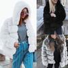 (SU)Women Faux Mink Winter Hooded New Faux Fur Jacket Warm Thick Outerwear Jacket